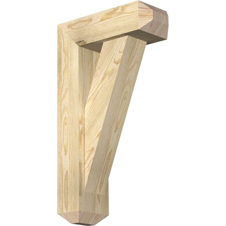 Ekena Millwork Traditional Craftsman Rough Sawn Bracket w/ Offset Brace, Douglas Fir, 6"W x 16"D x 28"H BKT0604X16X28TRA04RDF